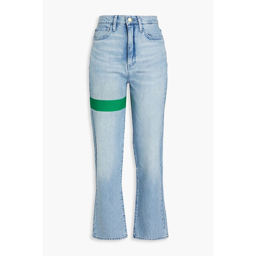 Triarchy 'Ms. Triarchy' Blue Printed High-Rise Straight-Leg Denim Jeans Size 28
